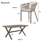 7 Pieces Patio Dining Set, All-Weather Outdoor Furniture Set with Dining Table and Chairs