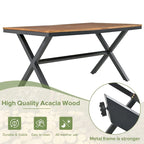 7 Pieces Patio Dining Set, All-Weather Outdoor Furniture Set with Dining Table and Chairs