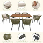 7 Pieces Patio Dining Set, All-Weather Outdoor Furniture Set with Dining Table and Chairs