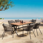 7 Pieces Patio Dining Set, All-Weather Outdoor Furniture Set with Dining Table and Chairs