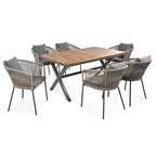 7 Pieces Patio Dining Set, All-Weather Outdoor Furniture Set with Dining Table and Chairs