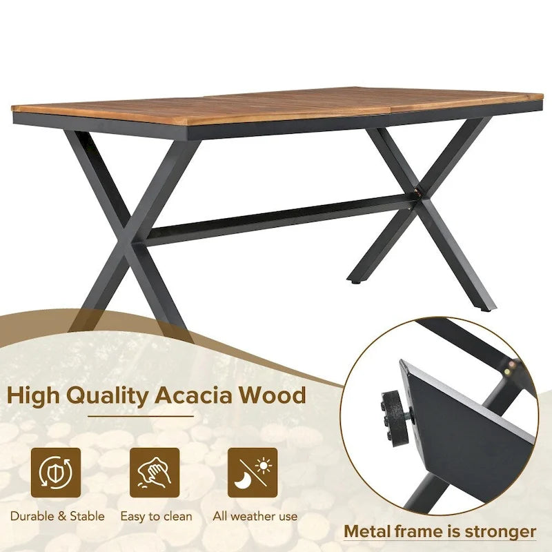 7 Pieces Patio Dining Set, All-Weather Outdoor Furniture Set with Dining Table and Chairs