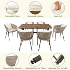 7 Pieces Patio Dining Set, All-Weather Outdoor Furniture Set with Dining Table and Chairs