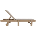 Polytrends Shoreside Modern Poly Eco-Friendly All Weather Reclining Chaise Lounge With Wheels