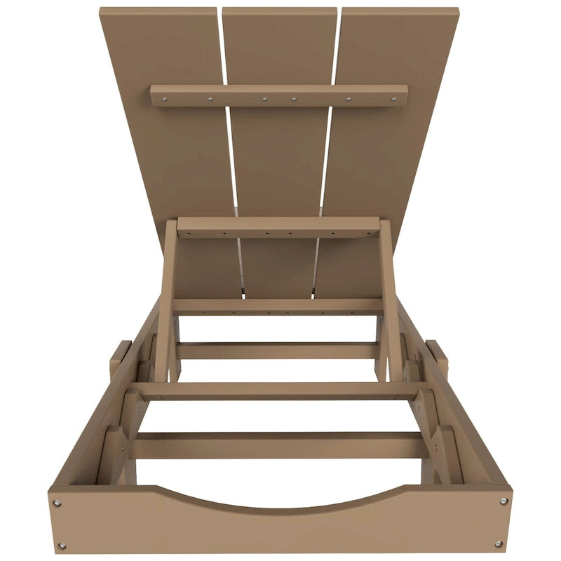 Polytrends Shoreside Modern Poly Eco-Friendly All Weather Reclining Chaise Lounge With Wheels