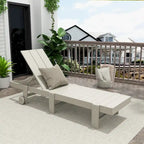 Polytrends Shoreside Modern Poly Eco-Friendly All Weather Reclining Chaise Lounge With Wheels