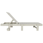 Polytrends Shoreside Modern Poly Eco-Friendly All Weather Reclining Chaise Lounge With Wheels