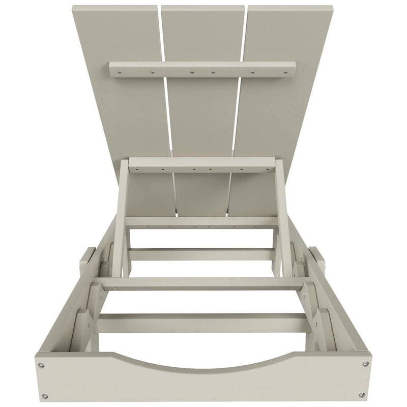 Polytrends Shoreside Modern Poly Eco-Friendly All Weather Reclining Chaise Lounge With Wheels
