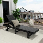 Polytrends Shoreside Modern Poly Eco-Friendly All Weather Reclining Chaise Lounge With Wheels