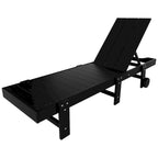 Polytrends Shoreside Modern Poly Eco-Friendly All Weather Reclining Chaise Lounge With Wheels
