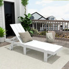 Polytrends Shoreside Modern Poly Eco-Friendly All Weather Reclining Chaise Lounge With Wheels