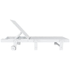 Polytrends Shoreside Modern Poly Eco-Friendly All Weather Reclining Chaise Lounge With Wheels