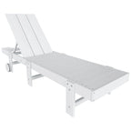 Polytrends Shoreside Modern Poly Eco-Friendly All Weather Reclining Chaise Lounge With Wheels