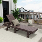 Polytrends Shoreside Modern Poly Eco-Friendly All Weather Reclining Chaise Lounge With Wheels