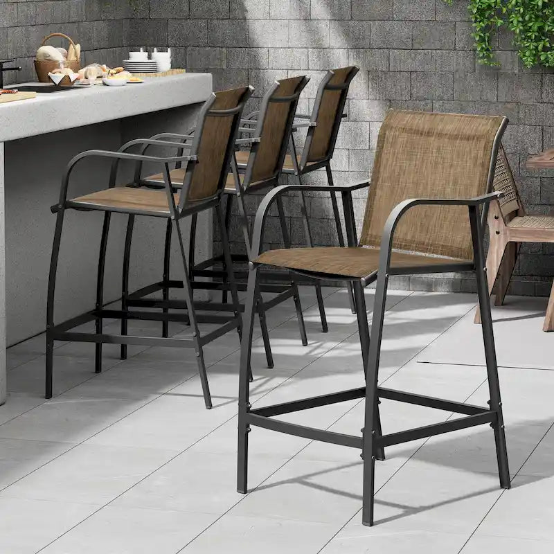 Pellebant Outdoor Bar Height Barstools Patio Bar Stools Chairs - 22.5  D x 21.3  W x 44  H