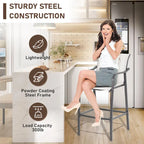 Pellebant Outdoor Bar Height Barstools Patio Bar Stools Chairs - 22.5  D x 21.3  W x 44  H