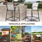 Pellebant Outdoor Bar Height Barstools Patio Bar Stools Chairs - 22.5  D x 21.3  W x 44  H