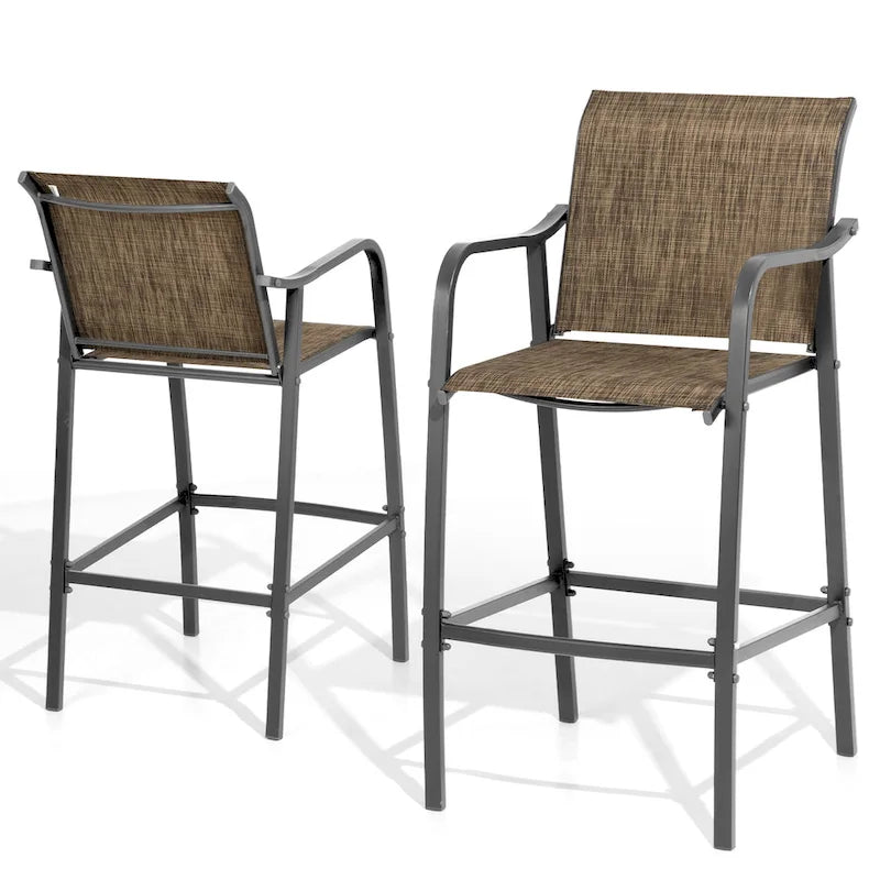 Pellebant Outdoor Bar Height Barstools Patio Bar Stools Chairs - 22.5  D x 21.3  W x 44  H