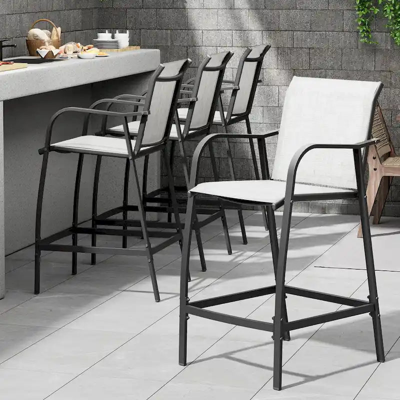 Pellebant Outdoor Bar Height Barstools Patio Bar Stools Chairs - 22.5  D x 21.3  W x 44  H