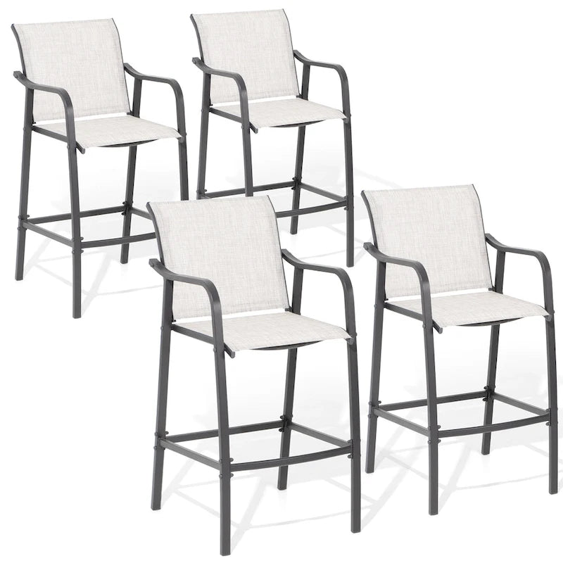 Pellebant Outdoor Bar Height Barstools Patio Bar Stools Chairs - 22.5  D x 21.3  W x 44  H