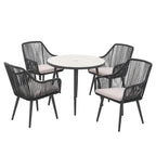 5-Piece Outdoor Patio Wicker Dining Set