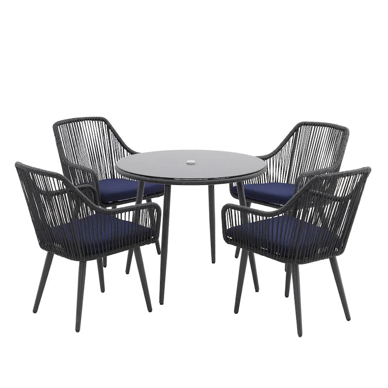 5-Piece Outdoor Patio Wicker Dining Set