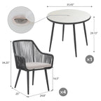 5-Piece Outdoor Patio Wicker Dining Set