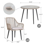 5-Piece Outdoor Patio Wicker Dining Set
