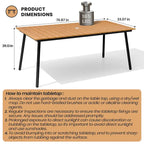 Outdoor Dining Furniture Rectangular Dining Table with Umbrella Hole