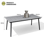 Outdoor Dining Furniture Rectangular Dining Table with Umbrella Hole