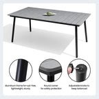 Outdoor Dining Furniture Rectangular Dining Table with Umbrella Hole