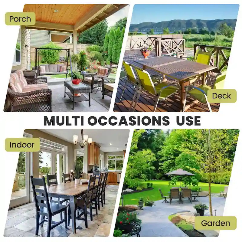 Outdoor Dining Furniture Rectangular Dining Table with Umbrella Hole