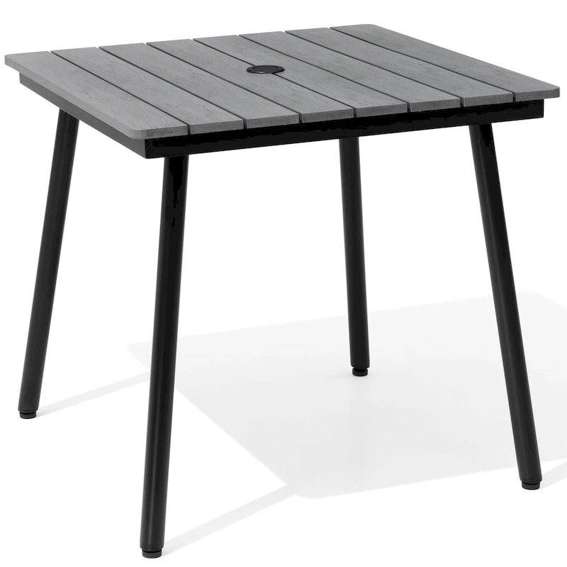 Outdoor Dining Furniture Rectangular Dining Table with Umbrella Hole
