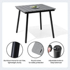 Outdoor Dining Furniture Rectangular Dining Table with Umbrella Hole