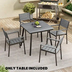 Outdoor Dining Furniture Rectangular Dining Table with Umbrella Hole