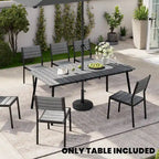 Outdoor Dining Furniture Rectangular Dining Table with Umbrella Hole