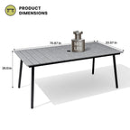 Outdoor Dining Furniture Rectangular Dining Table with Umbrella Hole