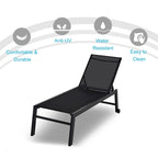 Outsunny Patio Garden Sun Chaise Lounge Chair with 5-Position Backrest, 2 Back Wheels, & Industrial Design