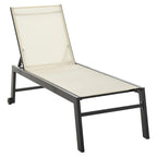 Outsunny Patio Garden Sun Chaise Lounge Chair with 5-Position Backrest, 2 Back Wheels, & Industrial Design