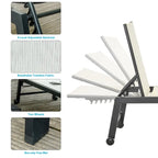 Outsunny Patio Garden Sun Chaise Lounge Chair with 5-Position Backrest, 2 Back Wheels, & Industrial Design