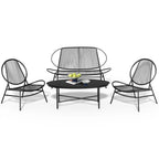 4-Piece or 2-Piece PE Rattan Patio Conversation Set
