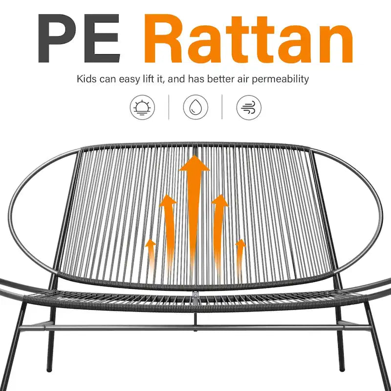 4-Piece or 2-Piece PE Rattan Patio Conversation Set