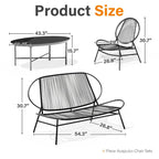 4-Piece or 2-Piece PE Rattan Patio Conversation Set