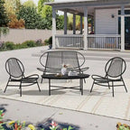 4-Piece or 2-Piece PE Rattan Patio Conversation Set