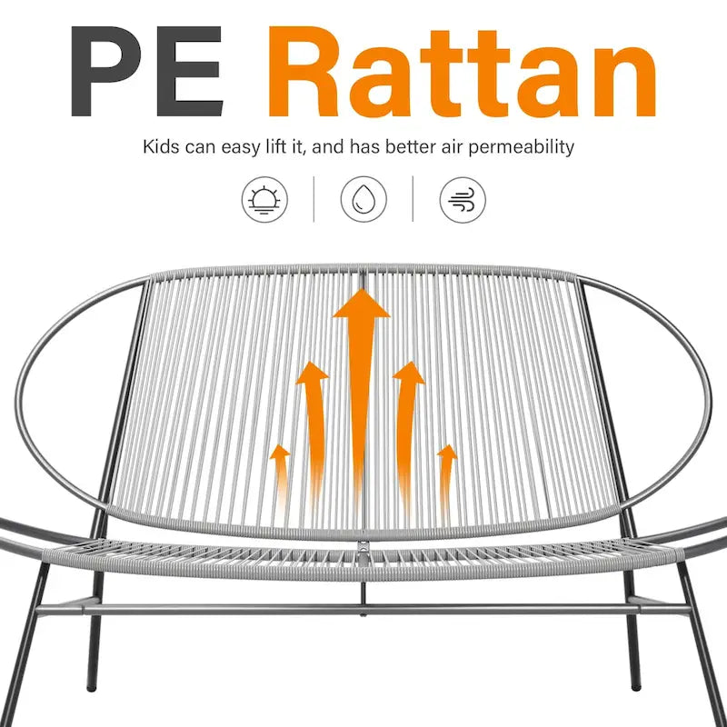 4-Piece or 2-Piece PE Rattan Patio Conversation Set