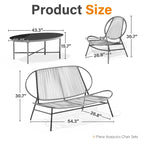 4-Piece or 2-Piece PE Rattan Patio Conversation Set