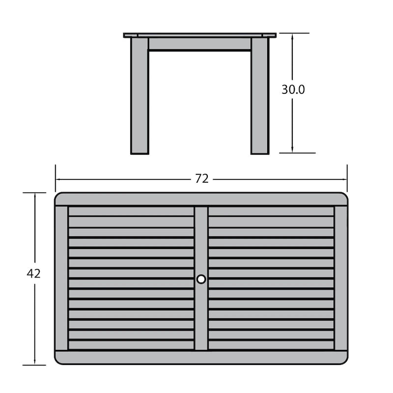 HIGHWOOD Rectangular Dining Height Outdoor Table 42x72