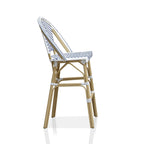 Ariel French Natural Tone 30-inch PE Wicker Patio Bar Chairs (Set of 2) by Furniture of America - Set of 2