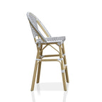 Ariel French Natural Tone 30-inch PE Wicker Patio Bar Chairs (Set of 2) by Furniture of America - Set of 2