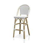 Ariel French Natural Tone 30-inch PE Wicker Patio Bar Chairs (Set of 2) by Furniture of America - Set of 2
